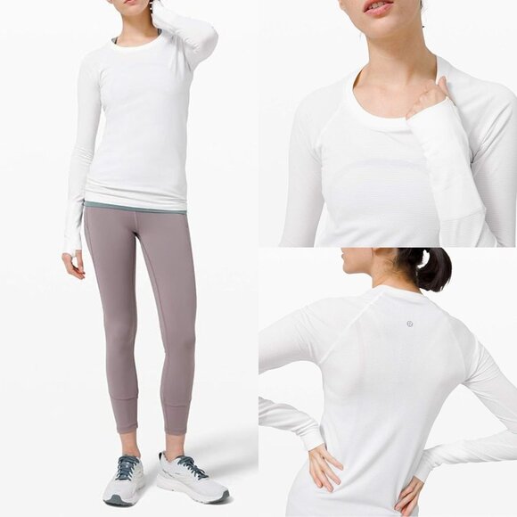 New! Lululemon White Swiftly Tech Long Sleeve Shirt Size 8 - 41488 - Picture 1 of 15